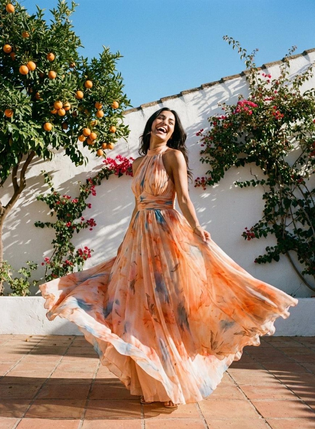 En robe longue