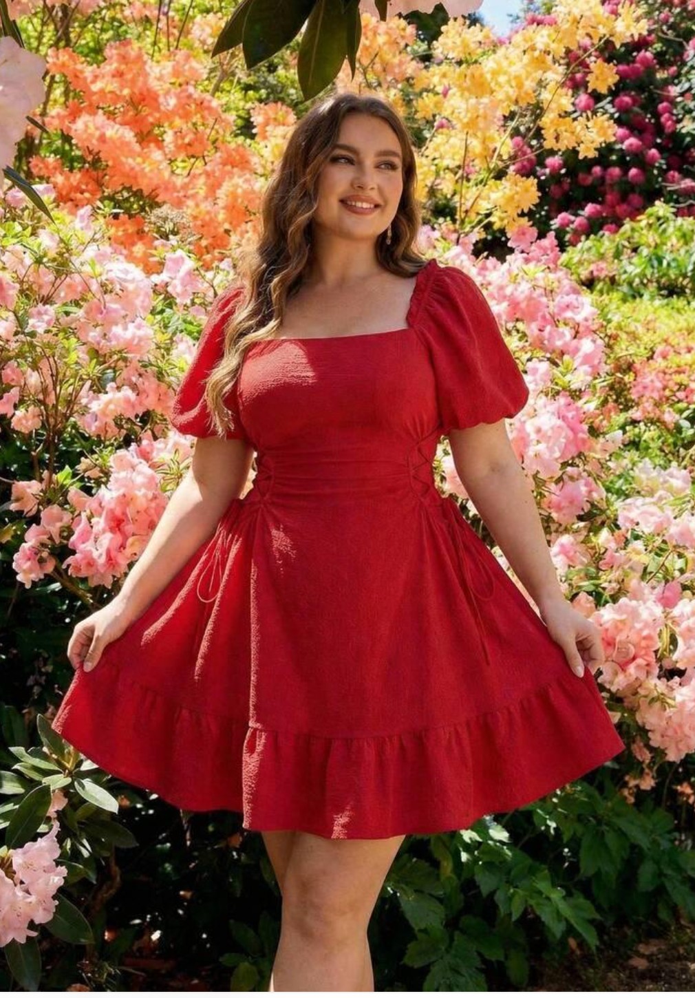 En robe rouge